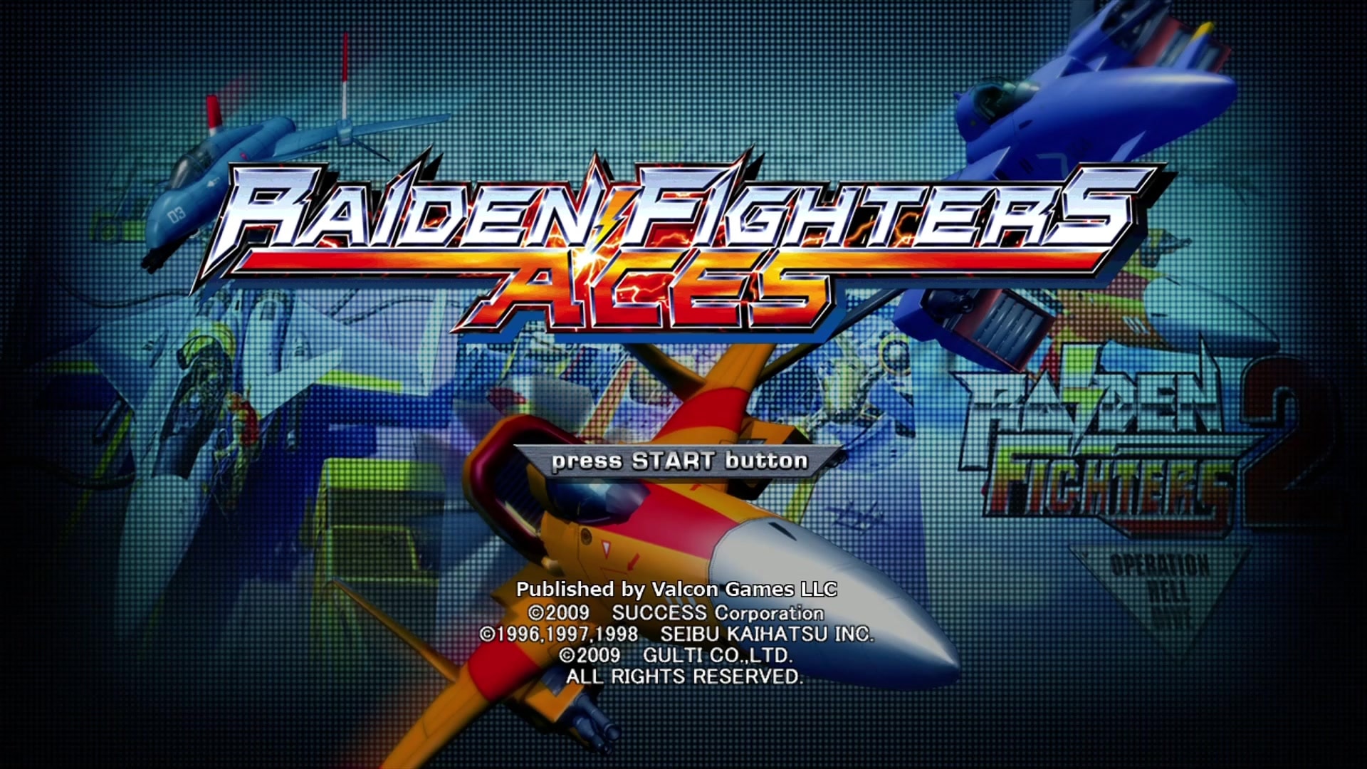 Raiden Fighters Aces title screen for Xbox 360